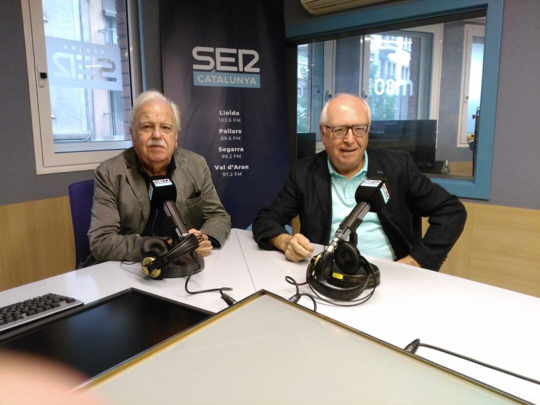 Francesc Oró i Josep Prim, als estudis de Ràdio Lleida