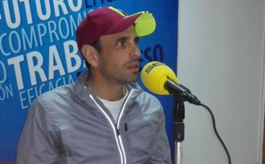 Capriles, durante la entrevista con la SER y El País