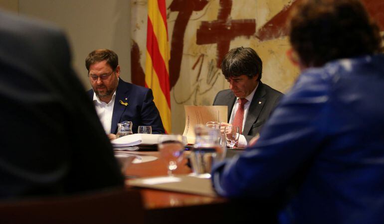 Reunión semanal del Govern en el Palau de la Generalitat catalana.