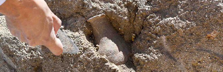 Parte de los restos arqueológicos encontrados en el cerro de San Babilés