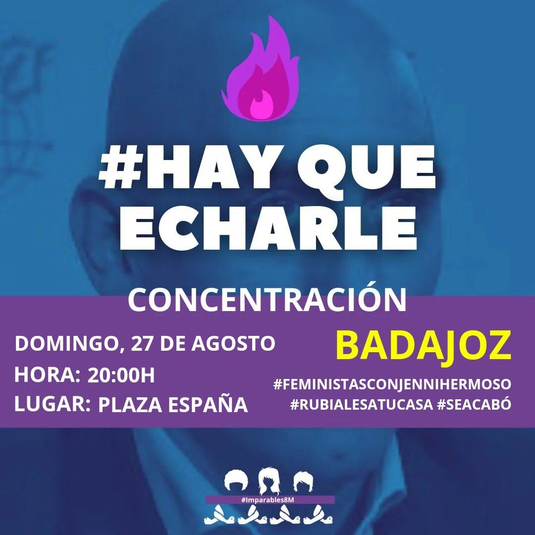 Concentración en Badajoz contra Luis Rubiales