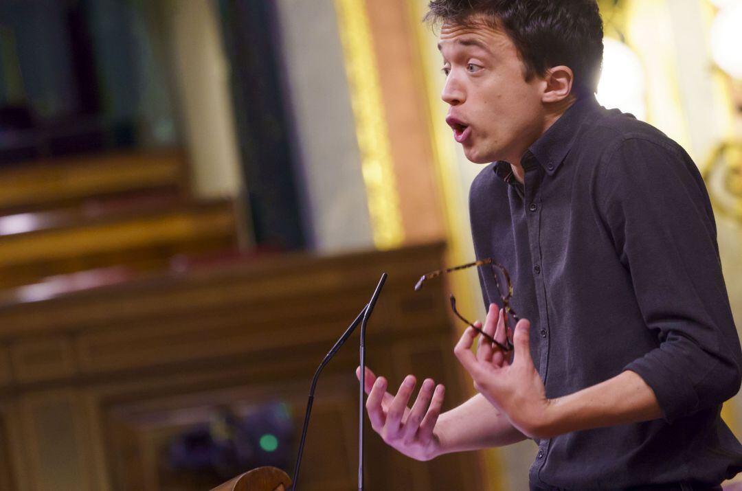 El líder de Más País, Íñigo Errejón, durante su intervención en la primera sesión plenaria en el Congreso de los Diputados tras el estado de alarma, en Madrid (España), a 23 de junio de 2020. 