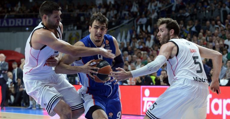 Imagen de Felipe Reyes y Rudy Fernández durante la Euroliga de 2015