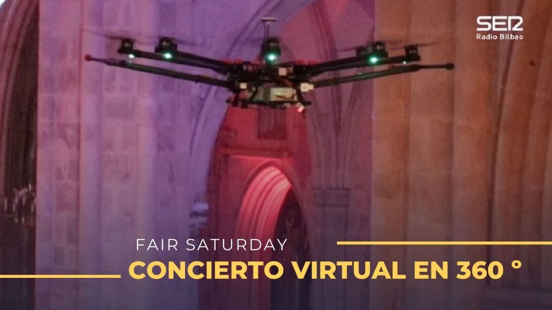 Imagen del dron grabando el concierto virtual