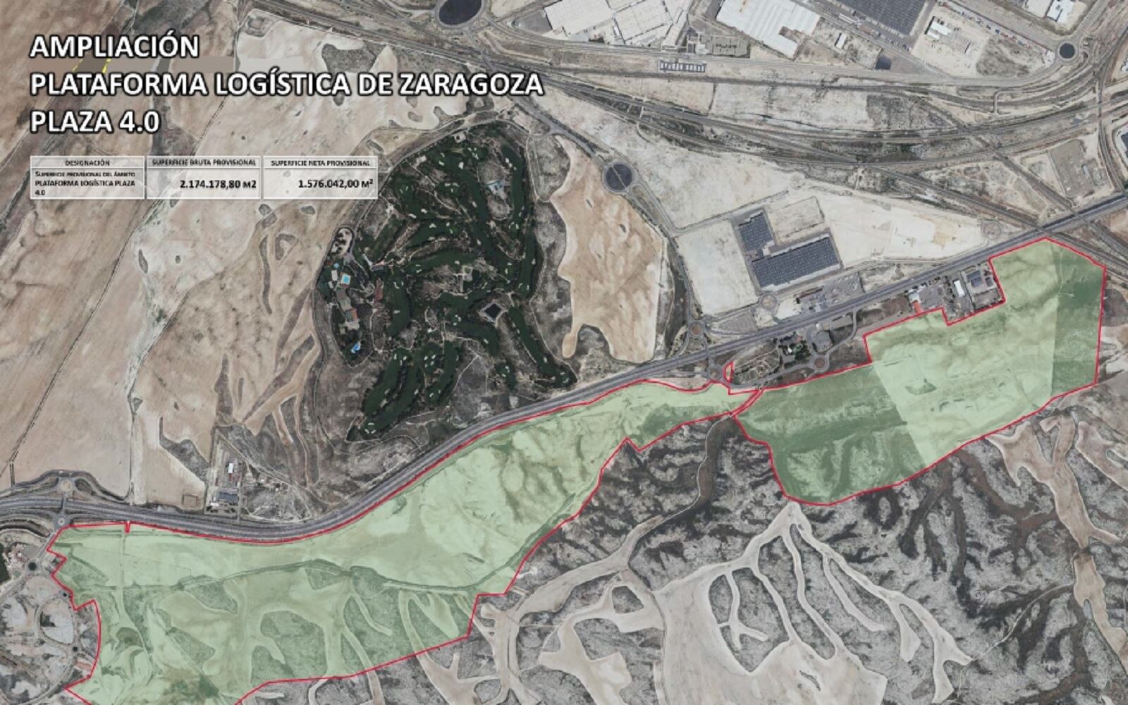 Mapa de la ampliación de PLAZA, la Plataforma Logística de Zaragoza