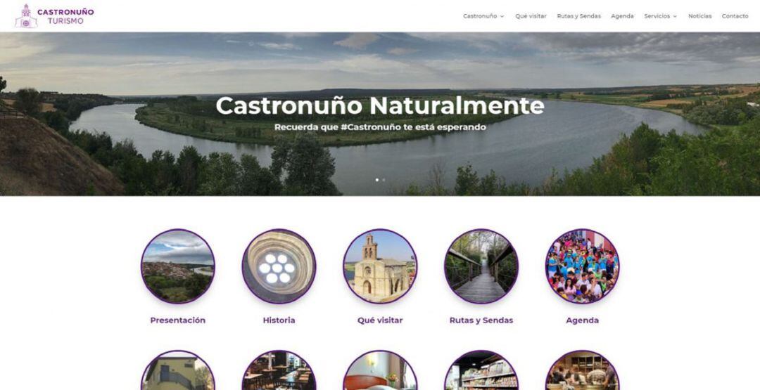 Aspecto que presenta la nueva página web del Ayuntamiento de Castronuño