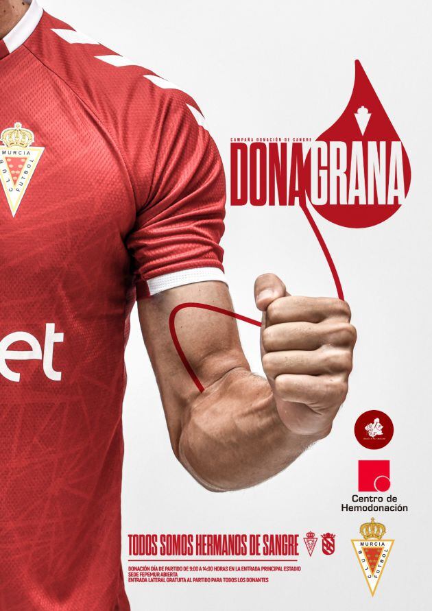 Cartel de la campaña de donación de sangre del Real Murcia