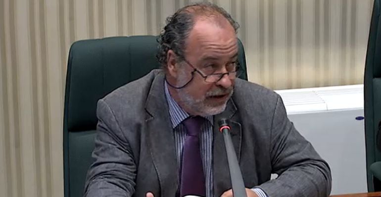Amadeu Recasens va comparèixer a la comissió del Parlament sobre les pilotes de goma el juliol de 2013