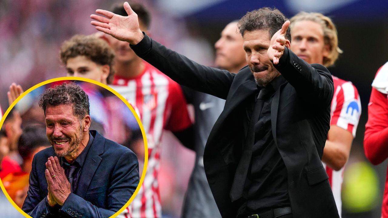 Diego Pablo Simeone, muy emocionado durante el derbi ante el Real Madrid