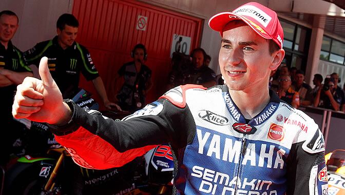 Jorge Lorenzo, contento en Montmeló