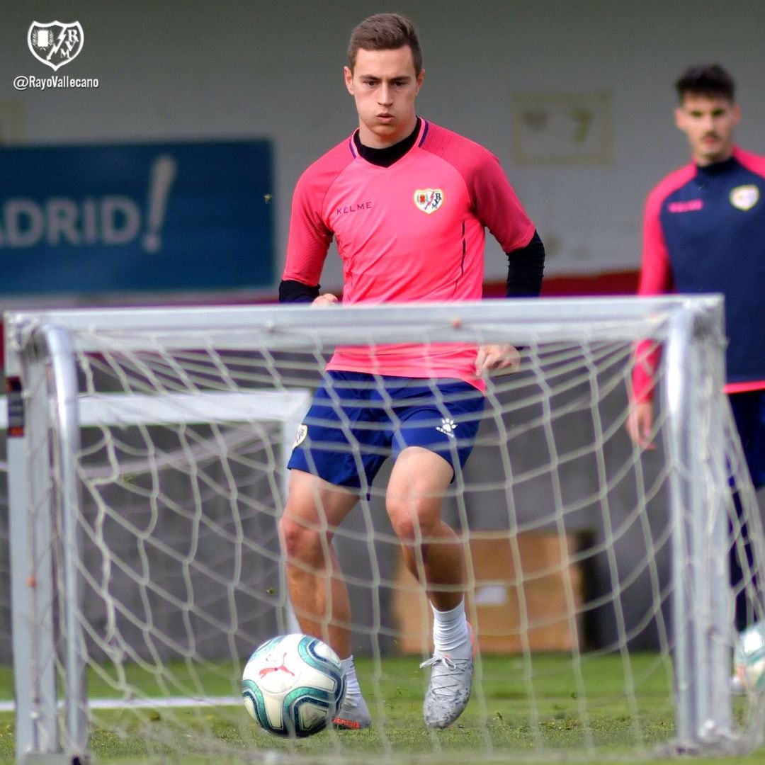 Jorge de Frutos en su primera sesión en el Rayo Vallecano