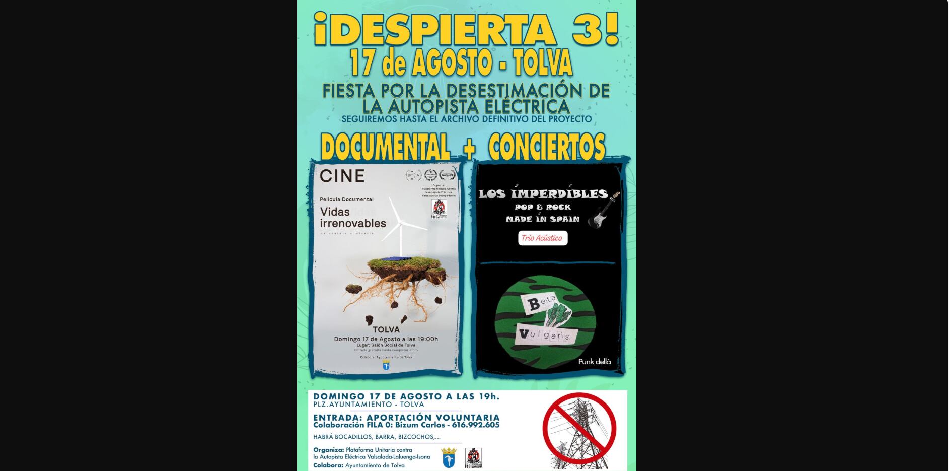 Tolva acoge la tercera edición de ¡Despierta! contra la autopista eléctrica.