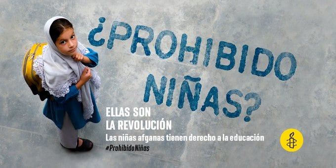 Campaña de Amnistía Internacional para reivindicar el derecho a la educación de las niñas afganas