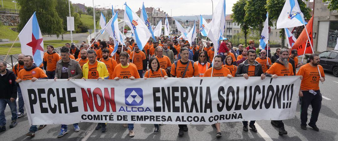 Movilización de trabajadores de Alcoa