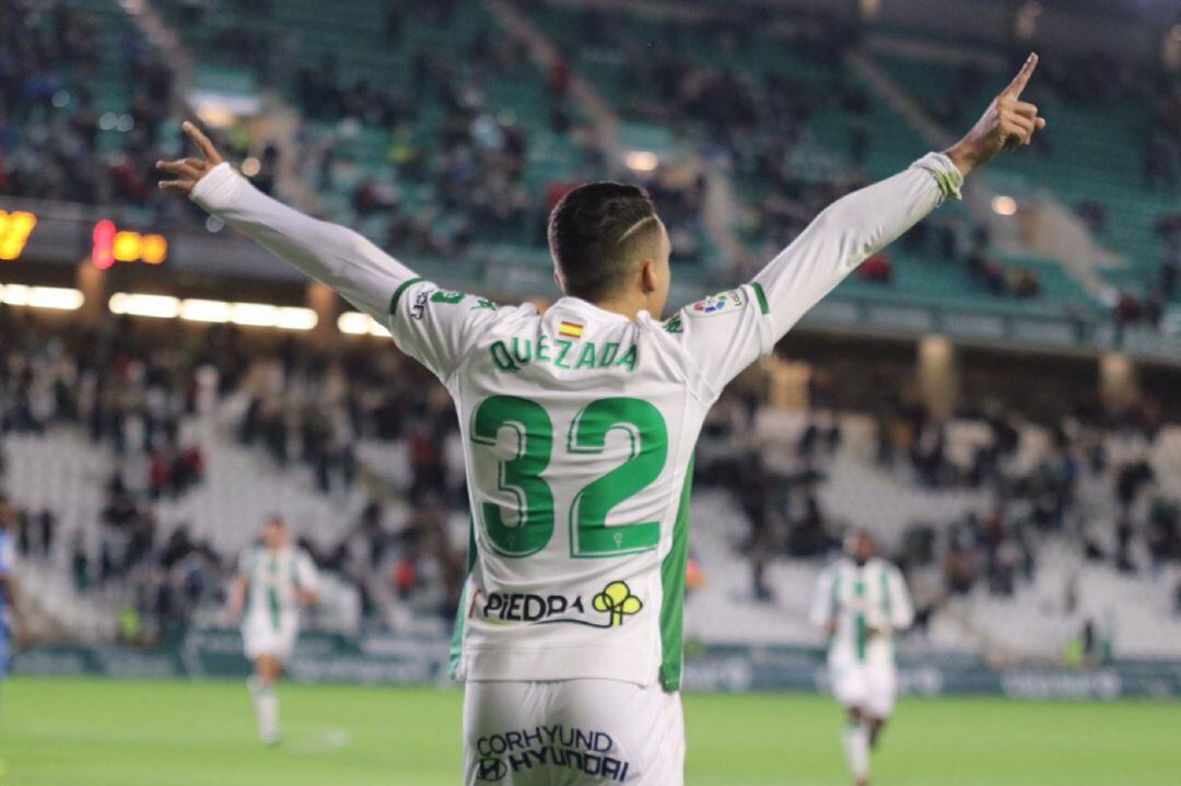 Quezada celebra el primer gol del Córdoba