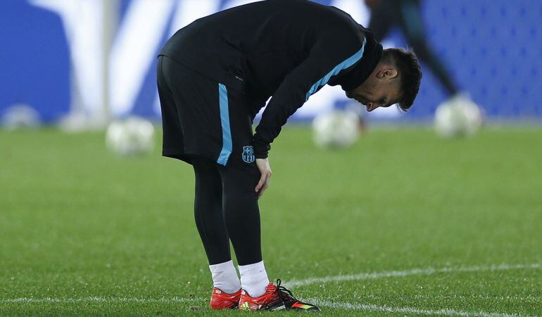 Messi, durante un entrenamiento.