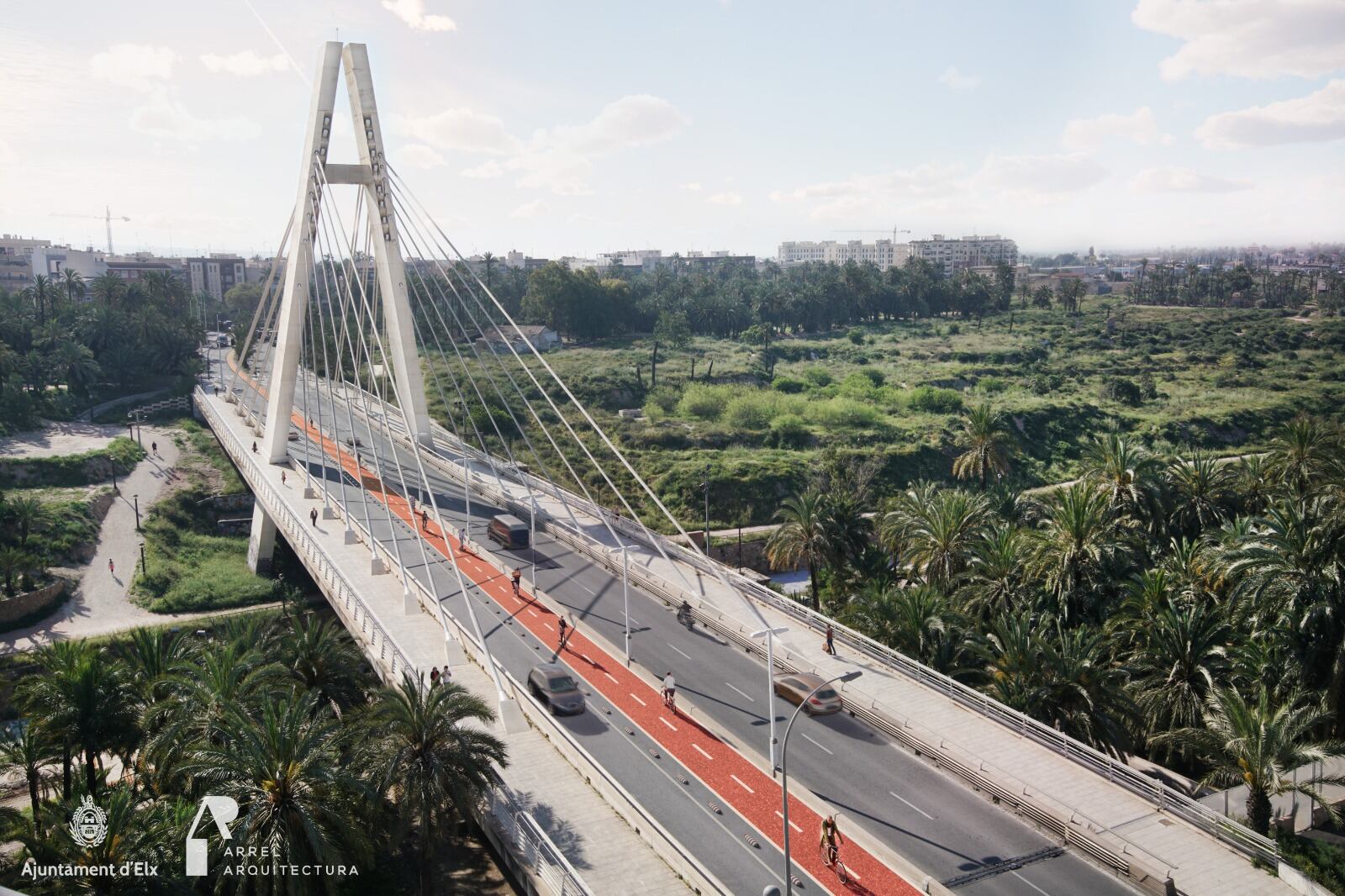 Carril bici en el Pont de la Generalitat