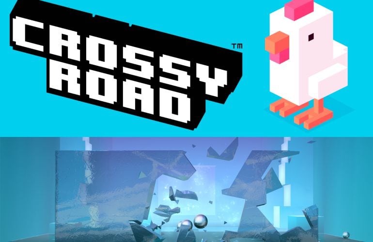 Imagen de los juegos ‘Crossy Road’ y ‘Smash Hit’