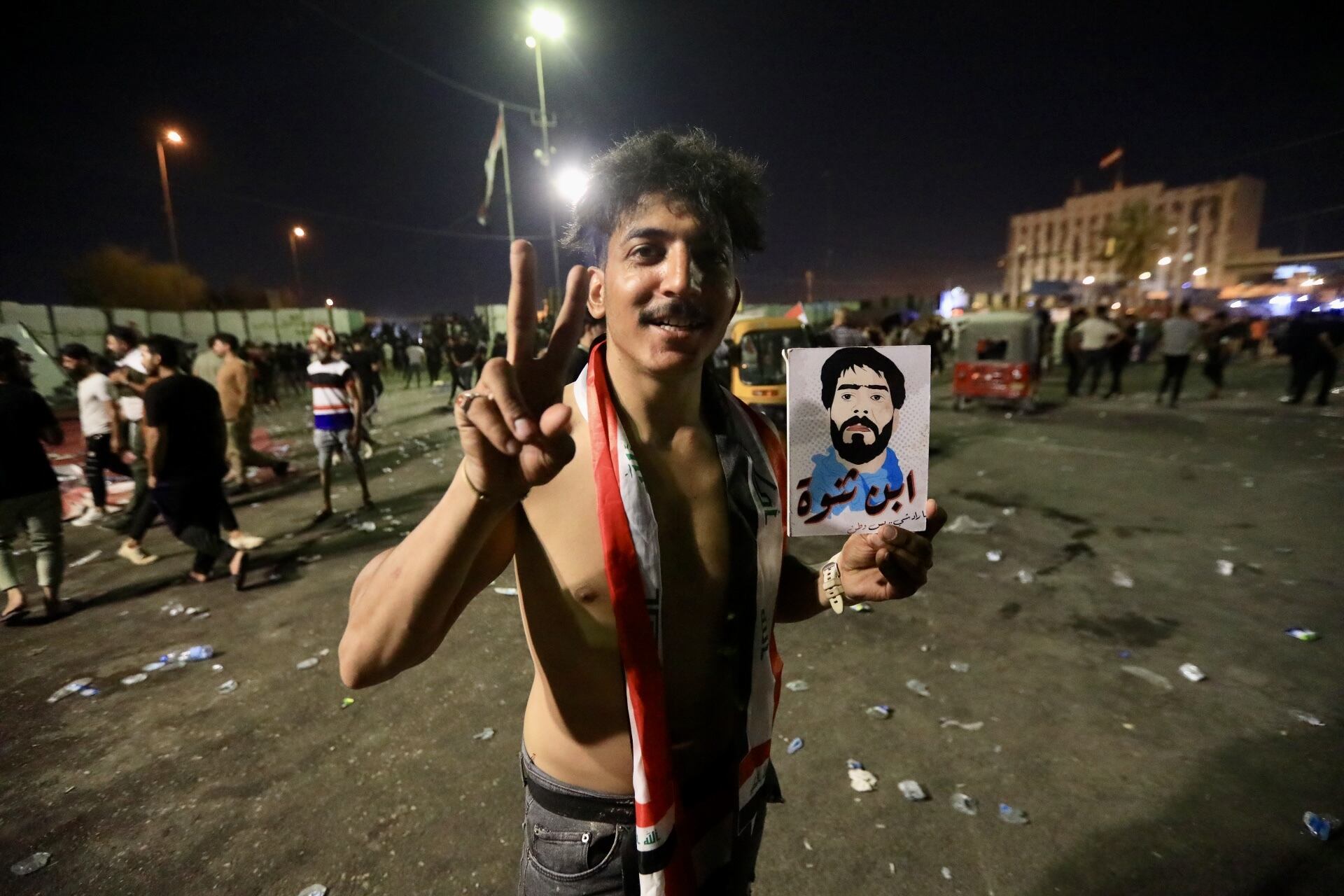 Manifestaciones en Bagdad.