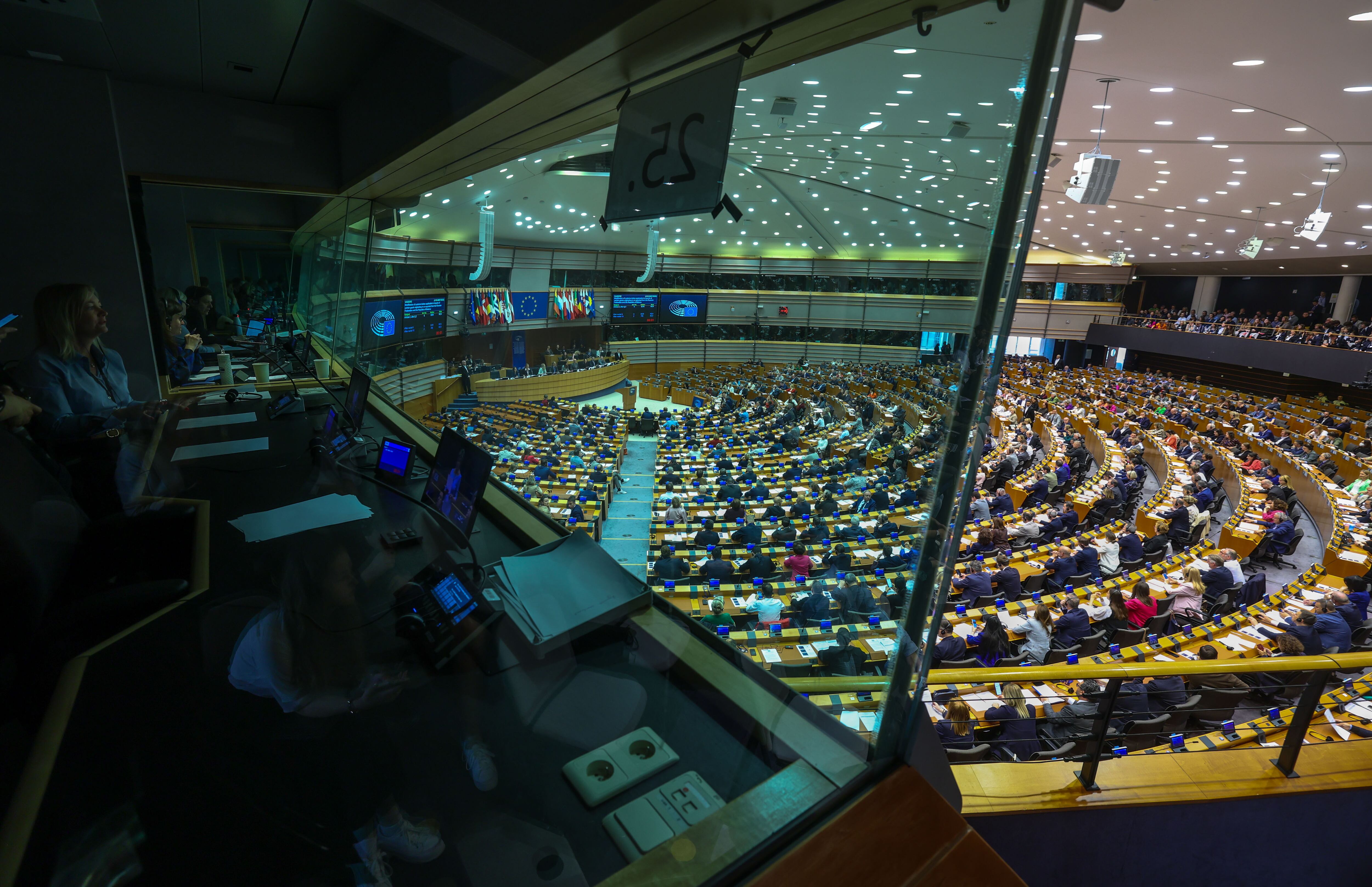 Panorámica de un pleno en el parlamento europeo 