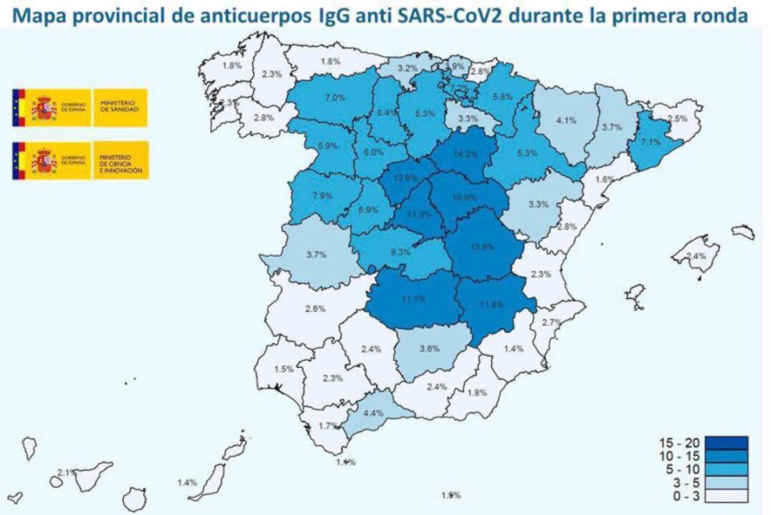 Mapa provincial de anticuerpos