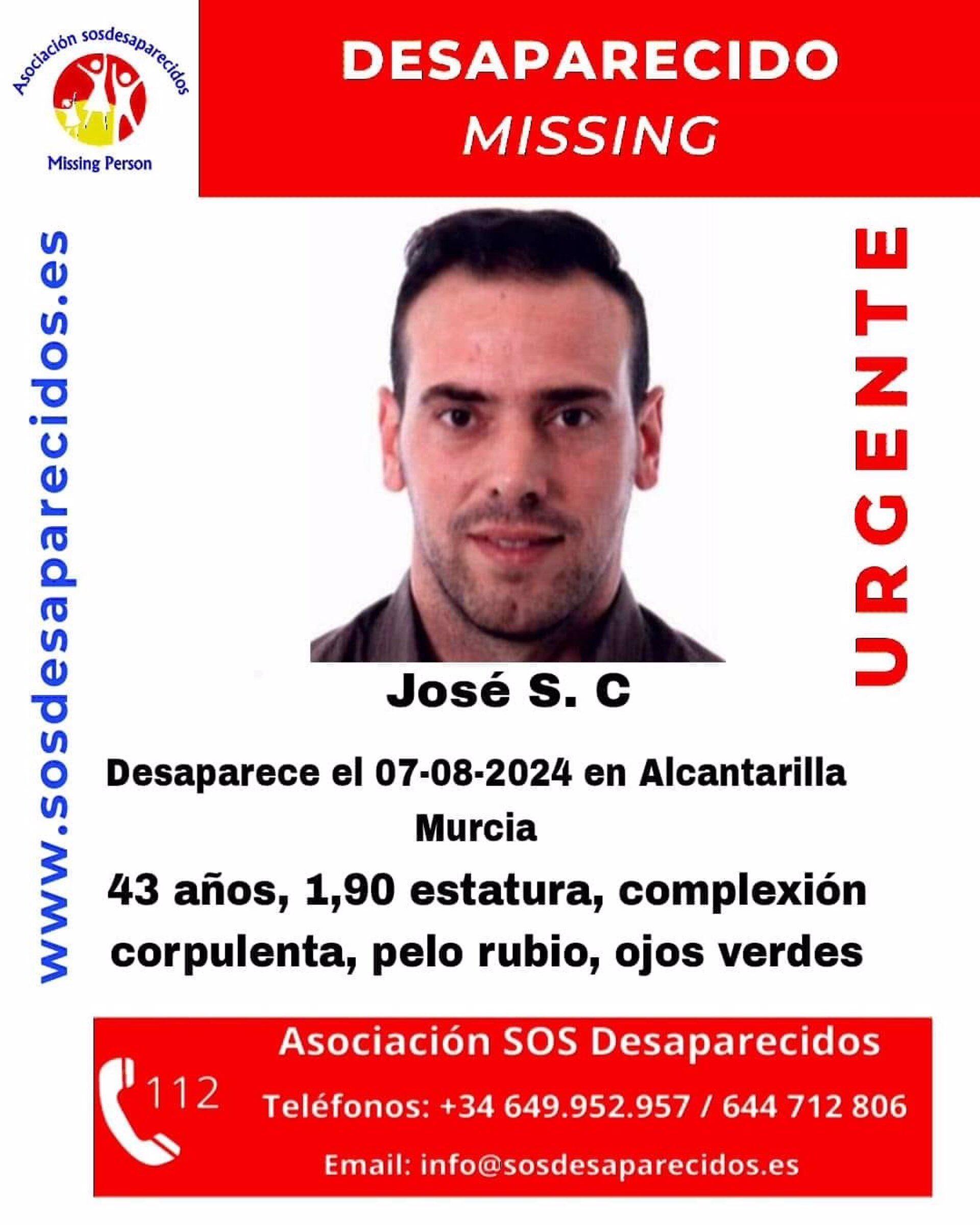 Cartel emitido por SOS Desaparecidos