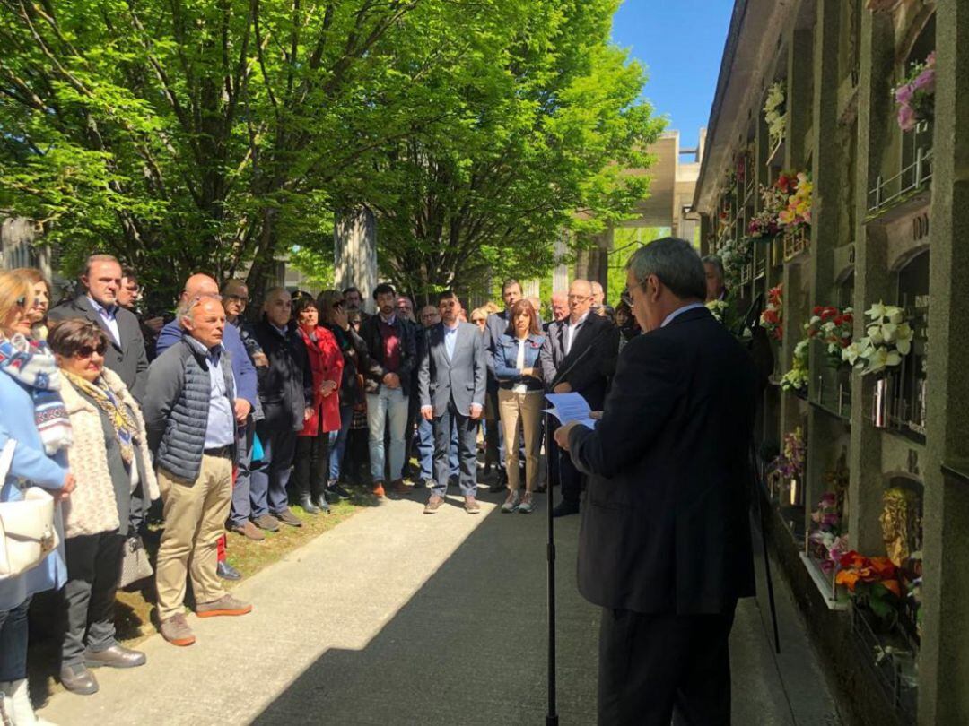 Javier Caballero, hijo de Tomás Caballero, en el acto de homenaje a su padre. 