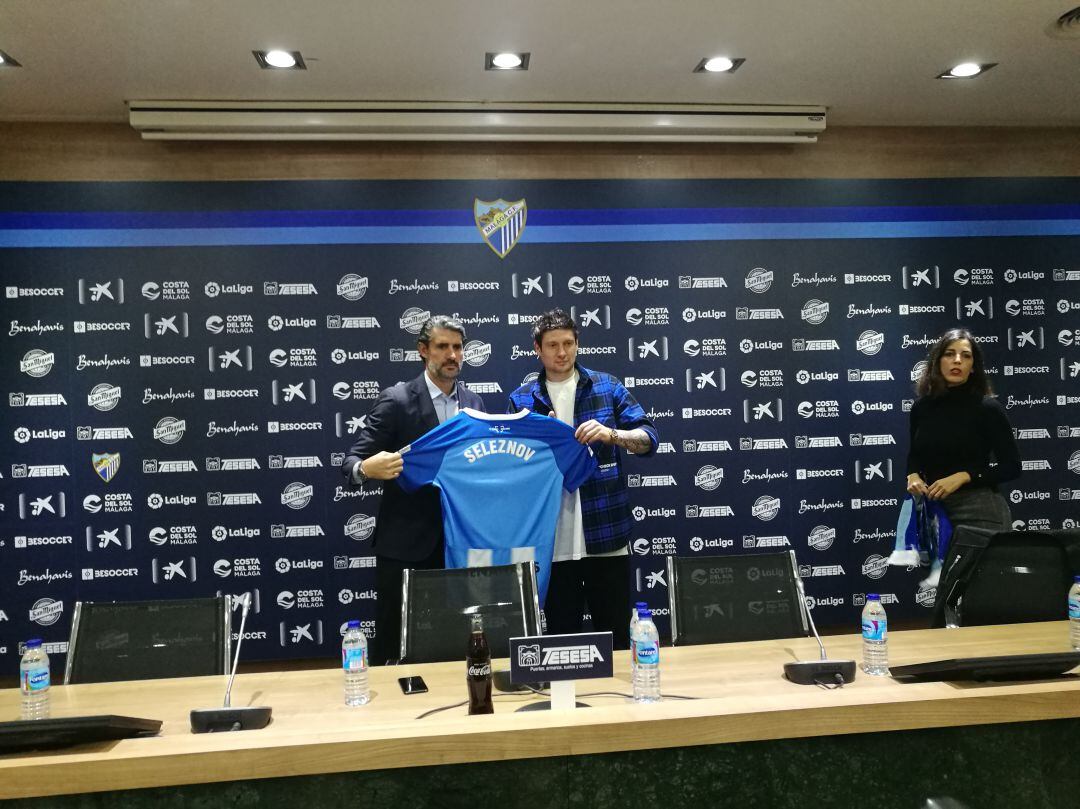 Seleznov, en su presentación como jugador del Málaga