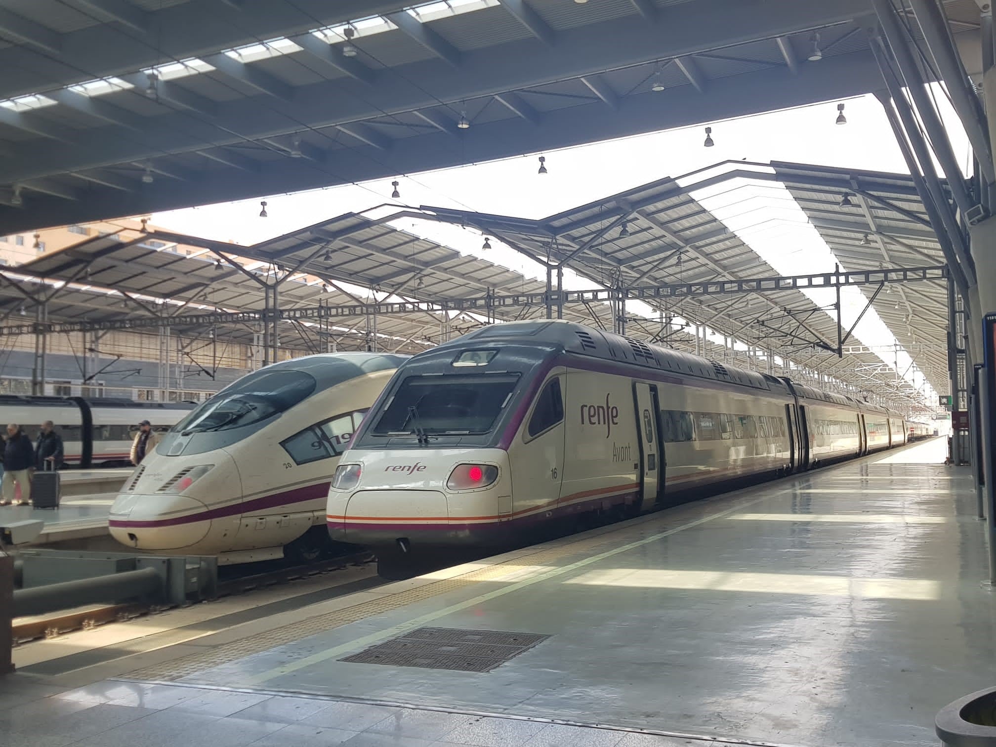 Imagen del AVE en la estación María Zambrano de Málaga