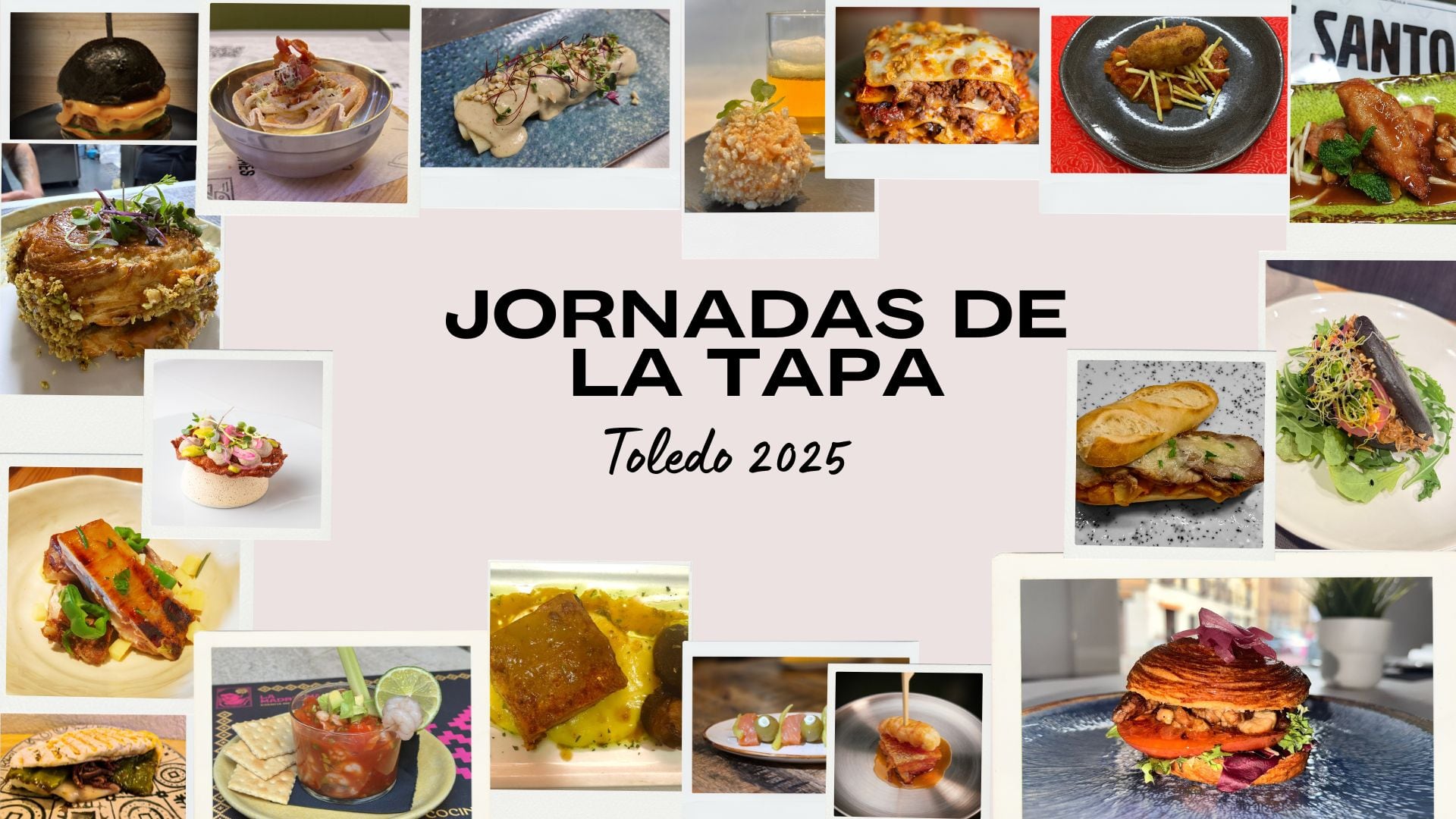 Montaje con varias de las tapas de las jornadas que se realizan este 2025 en Toledo