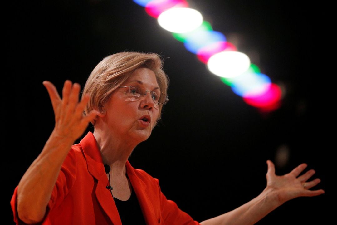 La senadora Elizabeth Warren en un mitin en Massachusetts, el pasado 4 de agosto