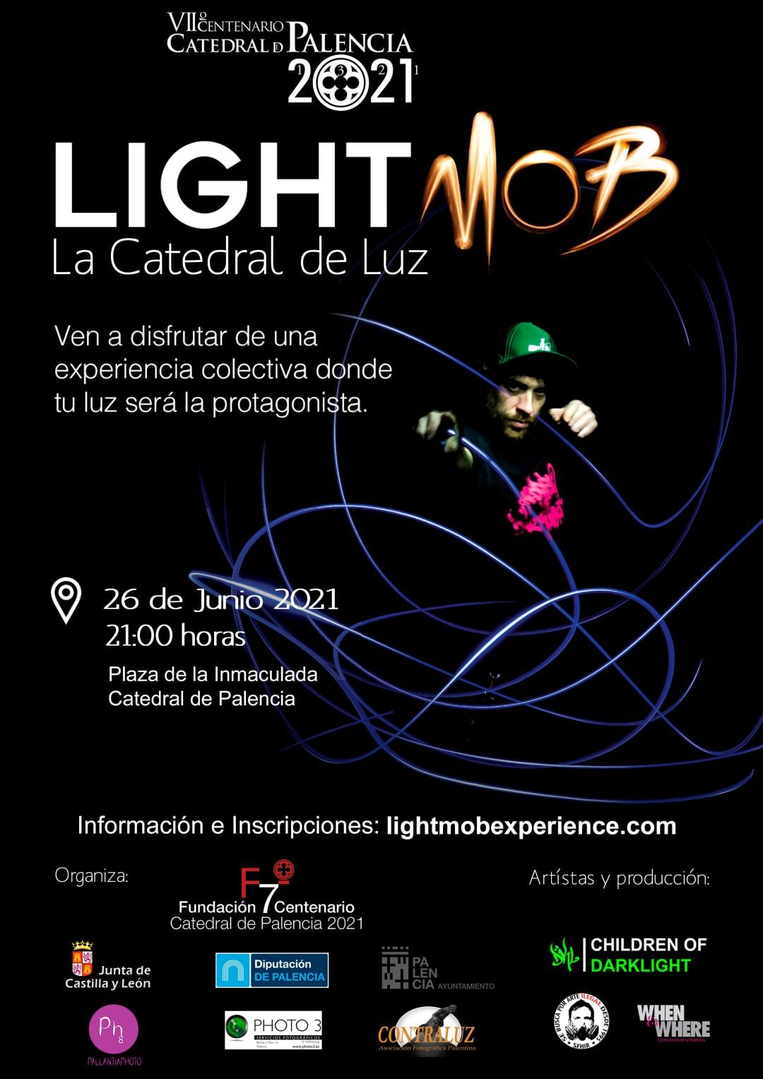 Se abren las inscripciones para participar en el ‘Light Mob’, un espectáculo de luz, arte y fotografía, que se celebrará en Palencia de la mano de Children of Dark-Light y Sfhir