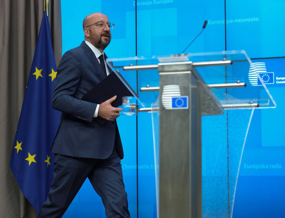 Charles Michel, durante una rueda de prensa. 