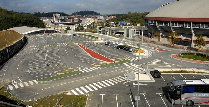 Aparcamiento de la zona de Illunbe en San Sebastián
