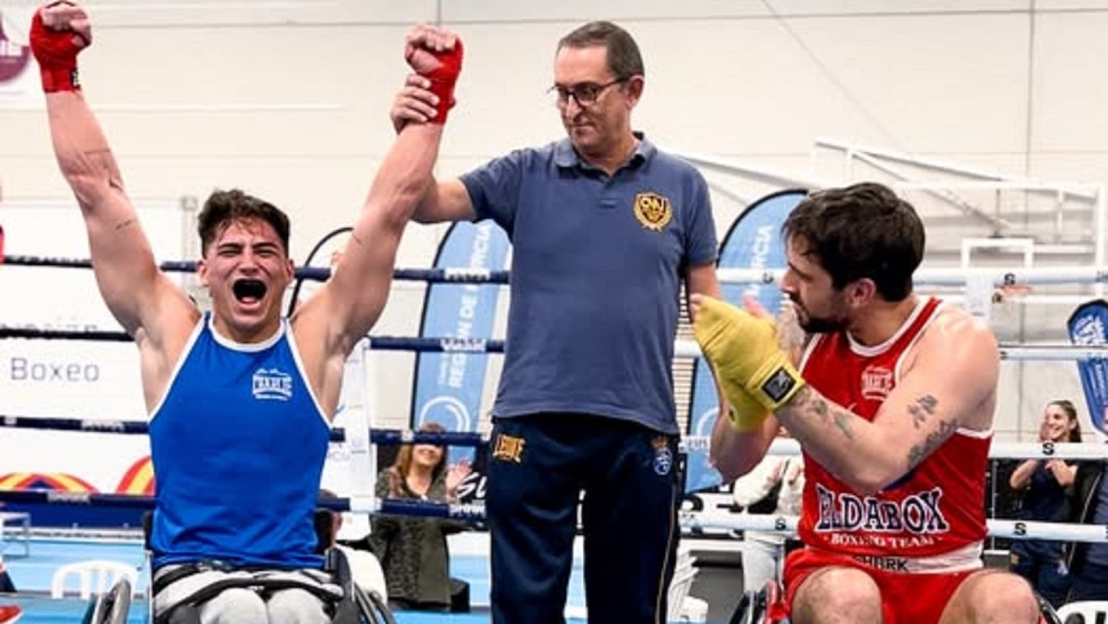 Primer combate en silla de ruedas en el Campeonato de España de Boxeo Adaptado