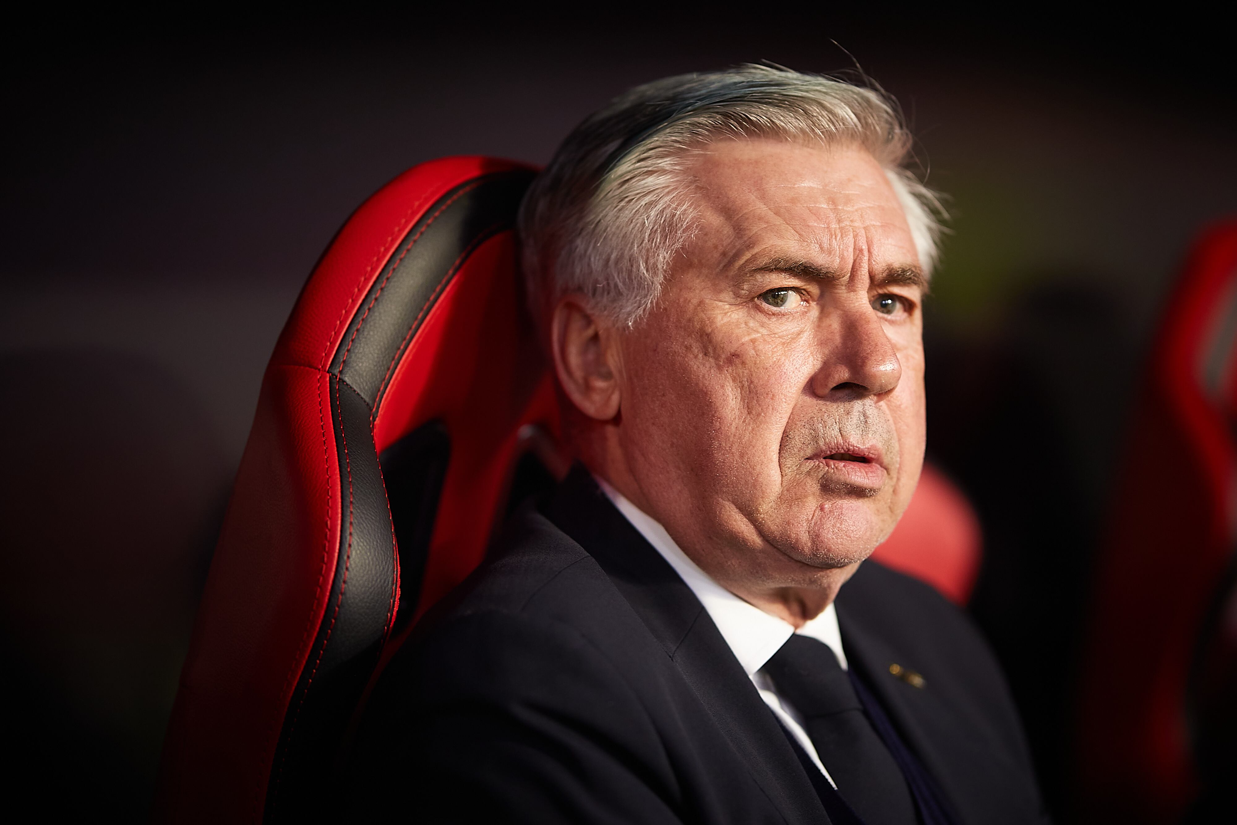 Carlo Ancelotti, en el Estadio Ramon Sanchez Pizjuan