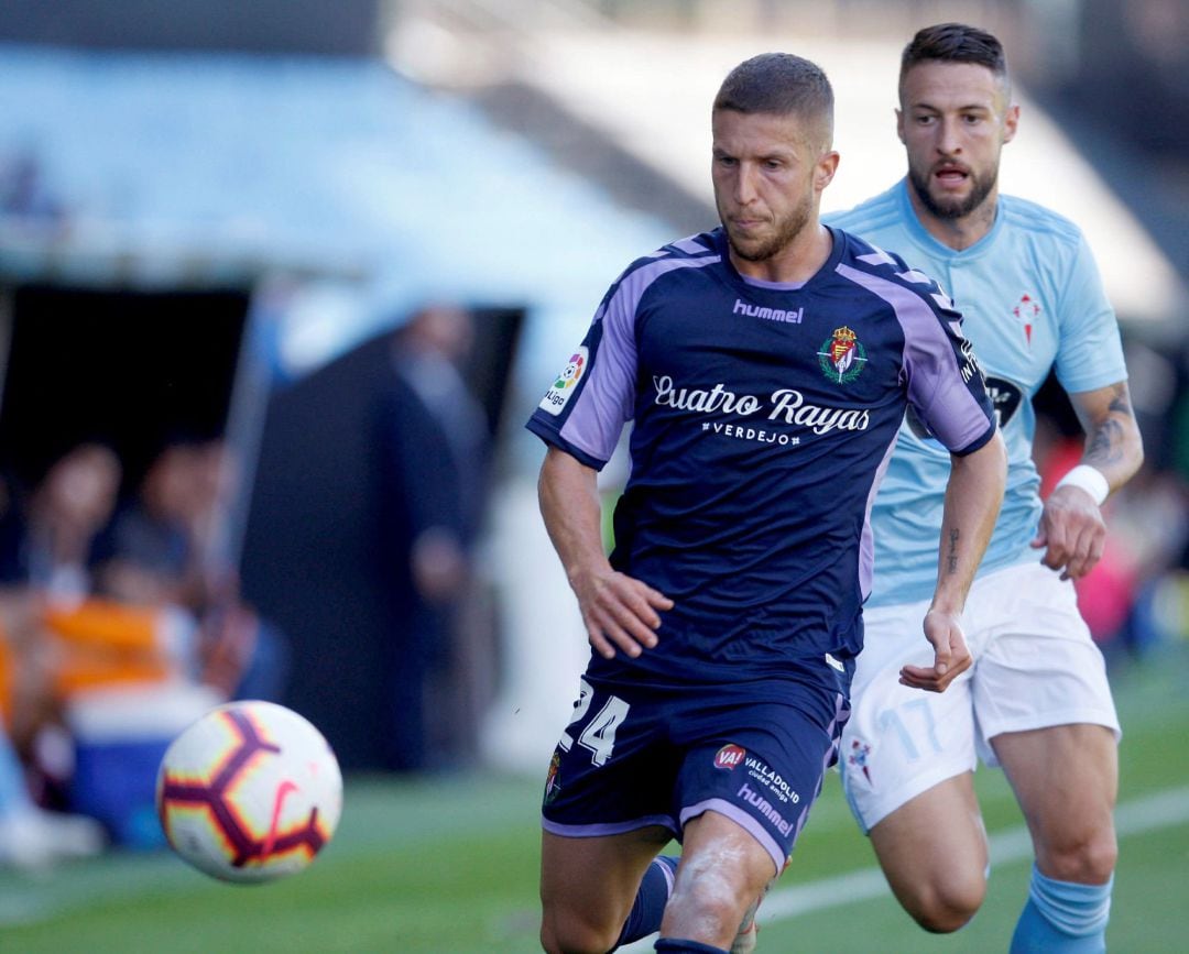 David Juncá en Balaídos ante el Valladolid