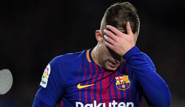 Gerard Deulofeu, durante un partido de Copa del Rey con el Barcelona