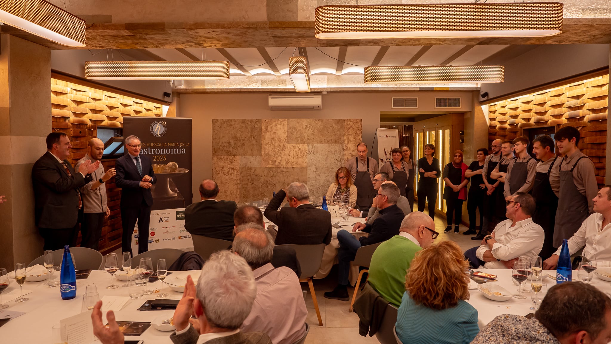 Carmelo Bosque, presidente de la Asociación Provincial de Hostelería y Turismo de Huesca, en la clausura de la edición 2023 de los talleres de Hostelería