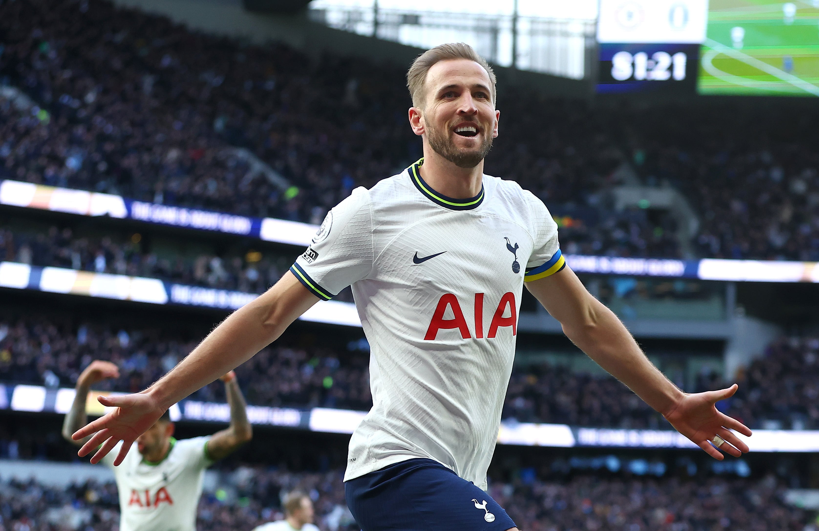 Harry Kane celebra su gol ante el Chelsea