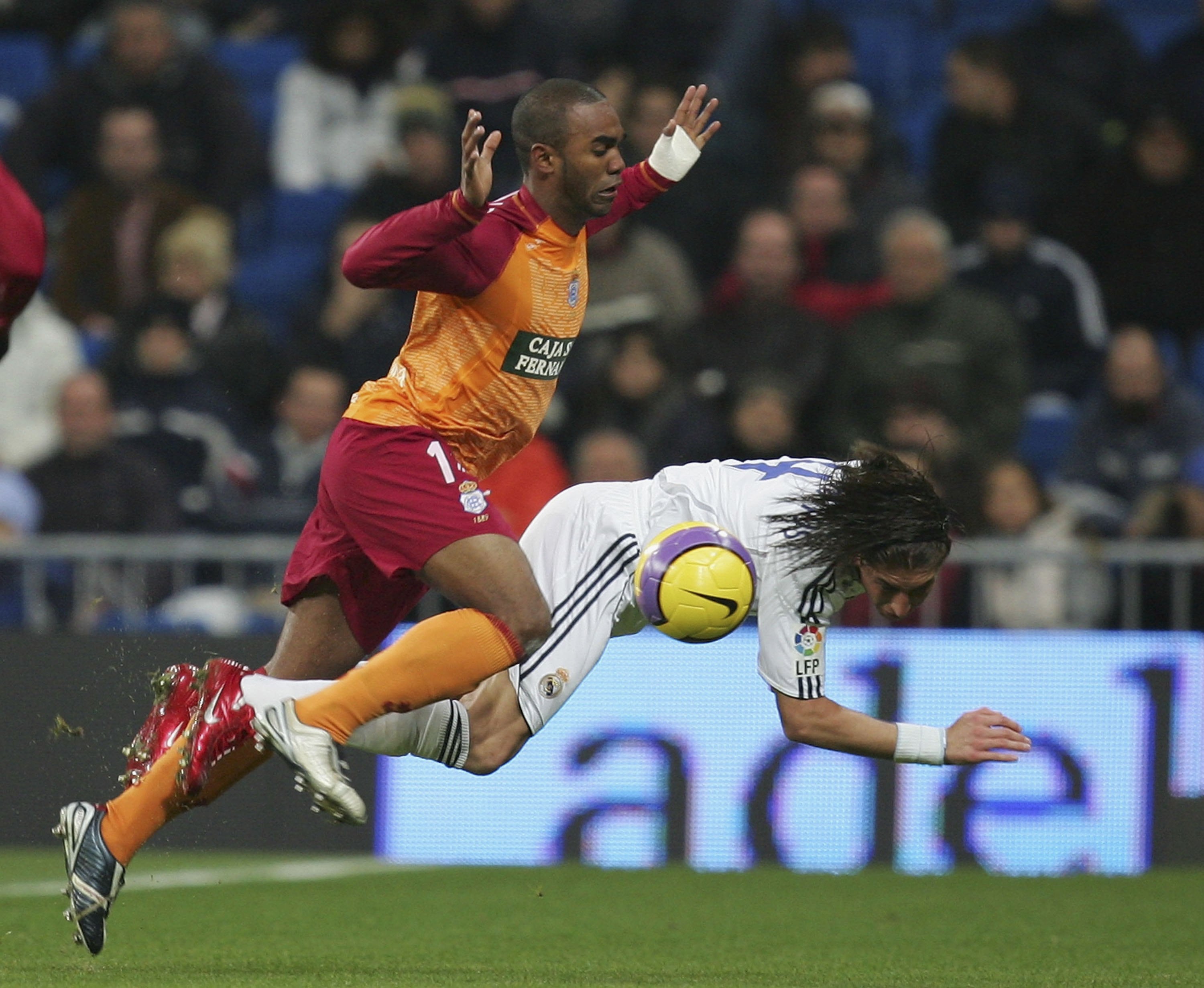 Sinama-Pongolle, durante la histórica victoria del Recreativo en el Bernabéu