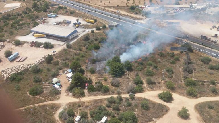 Imagen aérea del incendio