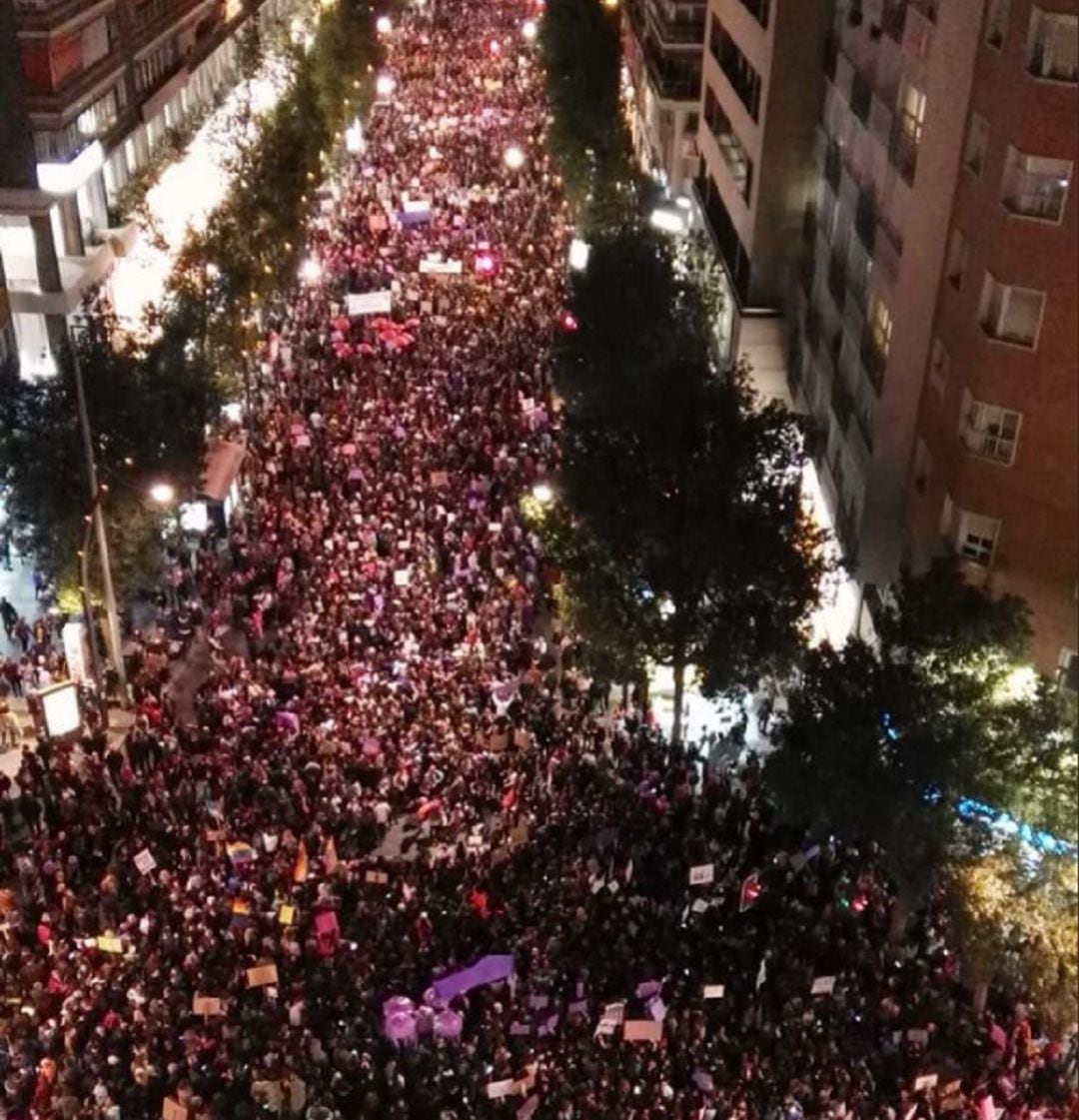 Imagen de la manifestación feminista del pasado 8 de marzo en Murcia