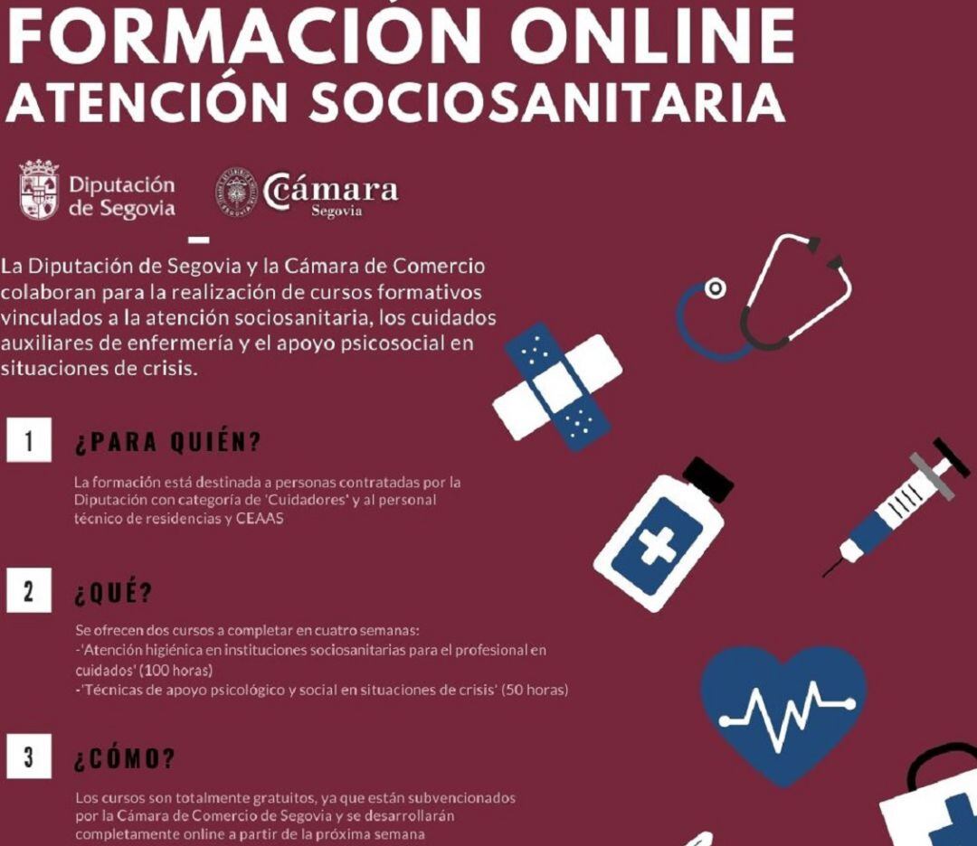 Cartel anunciador de los cursos de la Cámara de Comercio