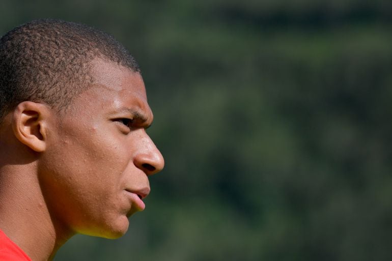 Primer plano de Mbappé 