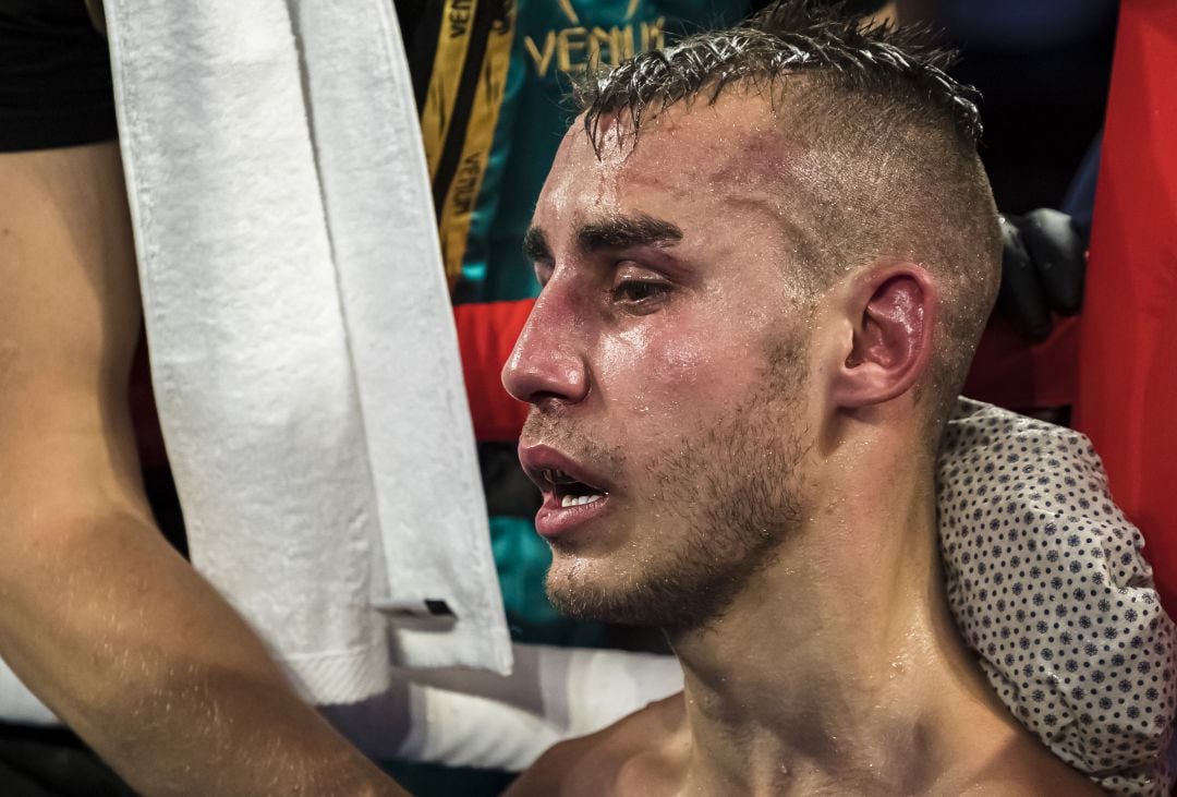 Maxim Dadashev durante uno de sus combates.