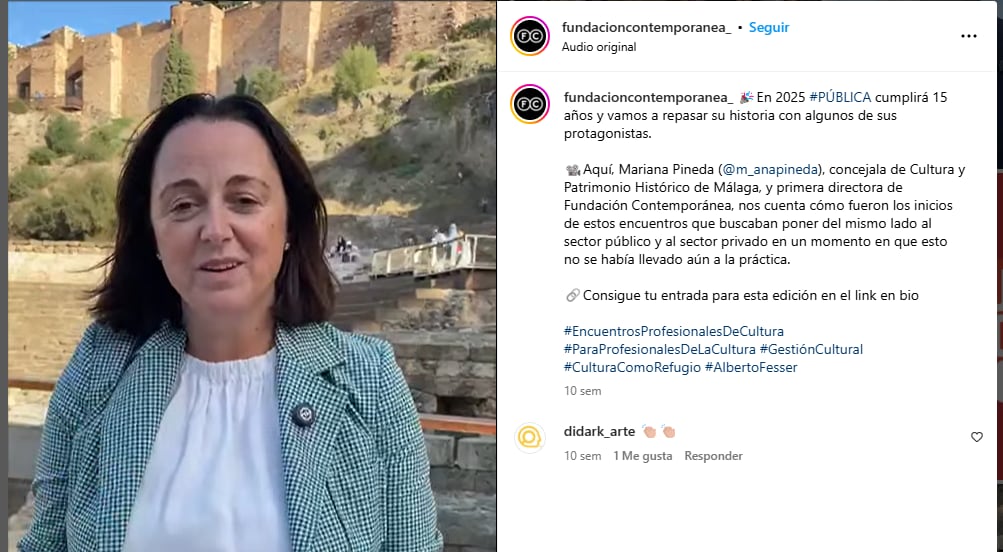 Mariana Pineda durante el vídeo promocional de su anterior empresa