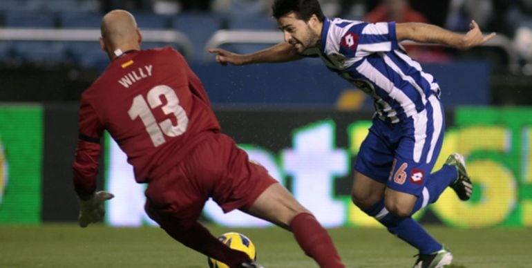 Bruno Gama, en un partido con el Deportivo