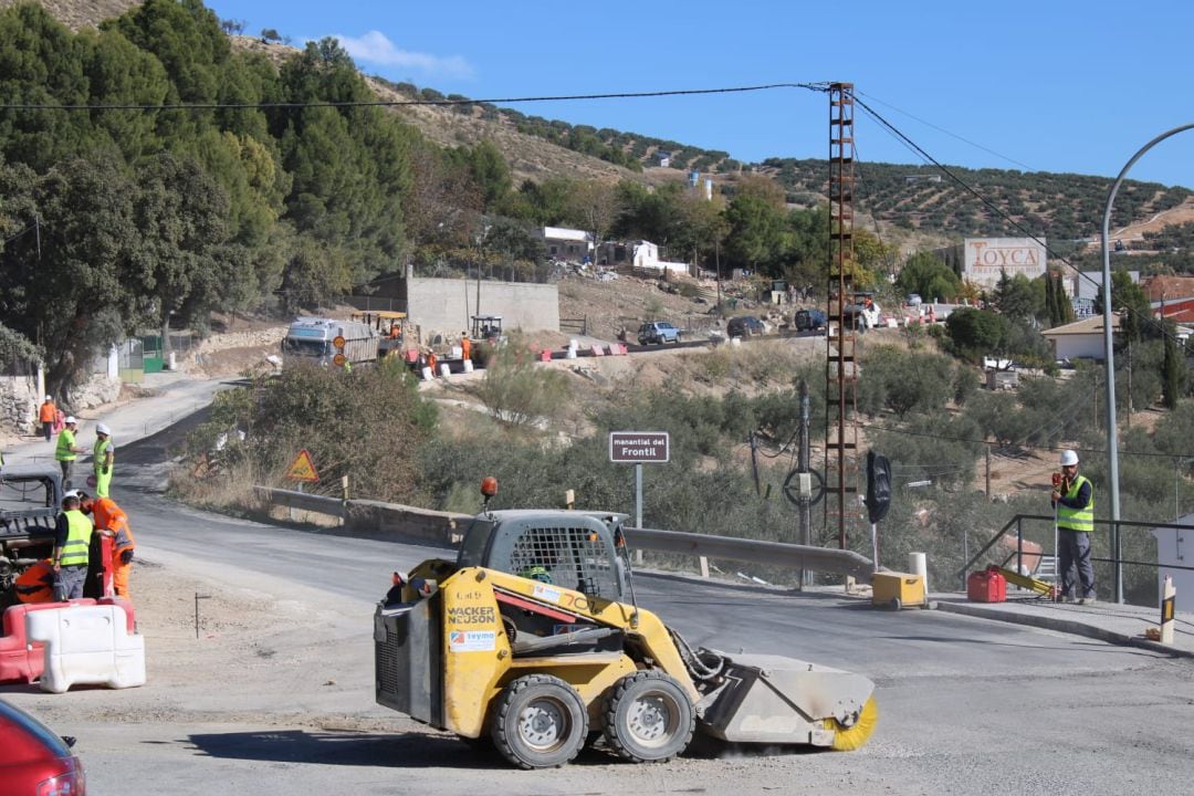 Obras en la carretera Loja-Ventorros de San José (Granada)