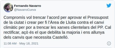 Tweet de Fernando Navarro